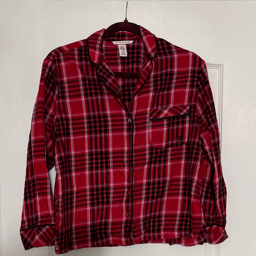 Victoria's Secret Red and Black Plaid Pajama Set